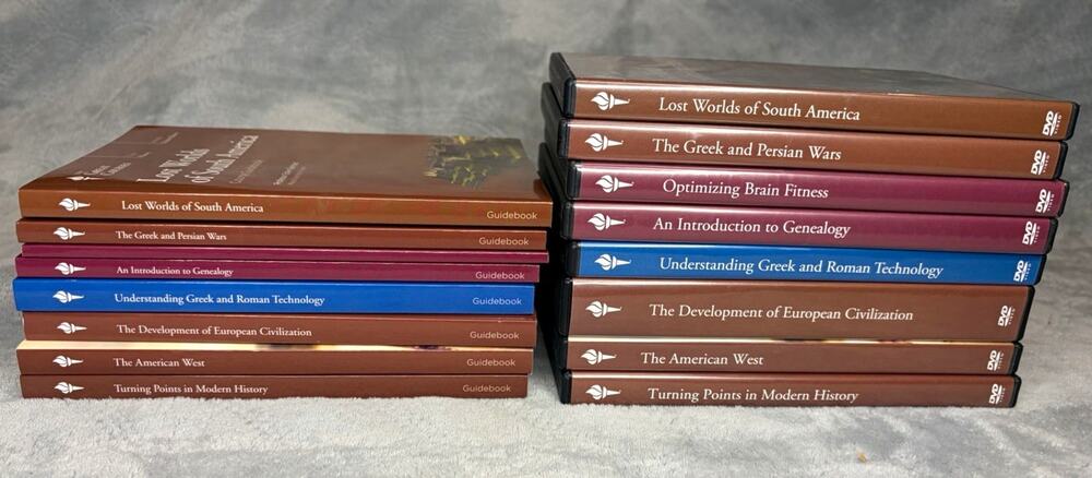 Lot of 8 Like New Unused Great Courses DVD Sets with Guidebooks -History Science